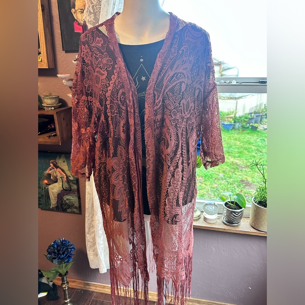 Coral Lace Duster